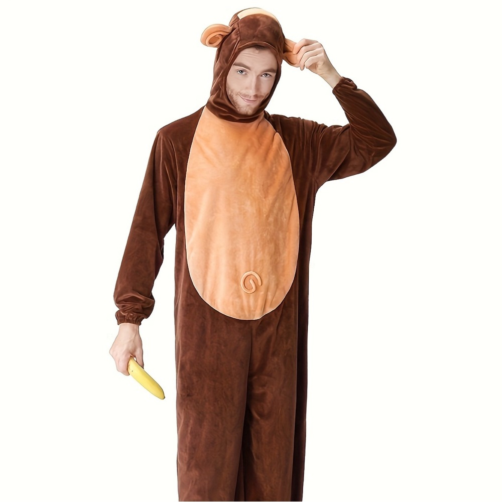 Brown Monkey Costume with Hood XL